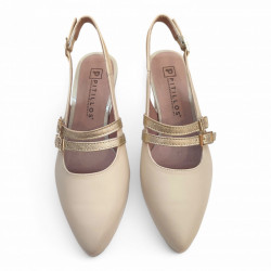 Zapatos de vestir Pitillos con tacón crema-2