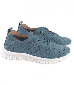 Zapatos deportivos Amarpies cordones elásticos azul jeans-1