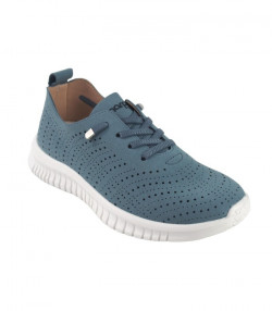 Zapatos deportivos Amarpies cordones elásticos azul jeans-2