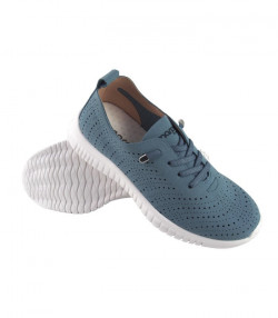 Zapatos deportivos Amarpies cordones elásticos azul jeans-3