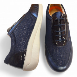 Zapatos Doctor Cutillas cremallera licra azul marino-3