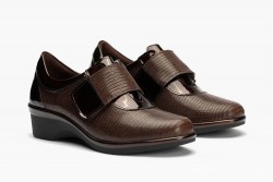 Zapatos Pitillos 1016 piel velcro marrón-1