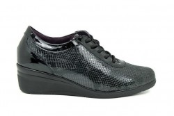 Zapatos Pitillos 1025 piel licra negro-2