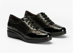 Zapatos Pitillos 1612 elásticos piel negro -1