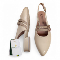 Zapatos Pitillos planos con doble correa abiertos por detrás-2