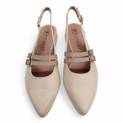 Zapatos Pitillos planos con doble correa abiertos por detrás-3