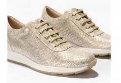 Zapatos sport piel Pitillos cordones oro-2