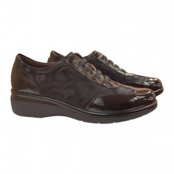 Zapatos sport Pitillos negros mujer con cordones elásticos-1