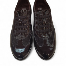 Zapatos sport Pitillos negros mujer con cordones elásticos-2