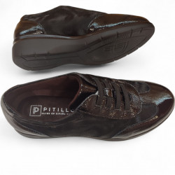 Zapatos sport Pitillos negros mujer con cordones elásticos-3