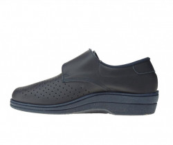 Zueco Cerrado Velcro Azul Marino Piel -3