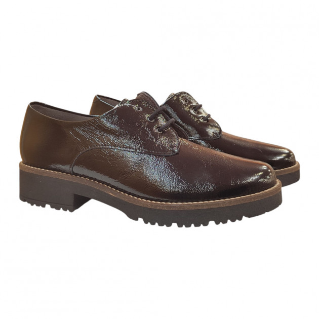 Bluchers Pitillos charol negro con cordones para mujer-1