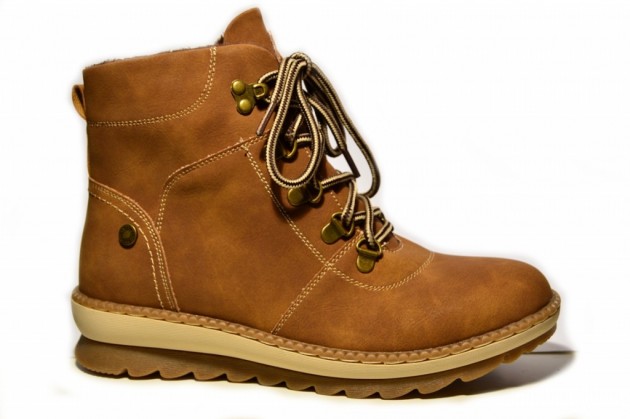 Botín calentito Refresh cordones camel-1