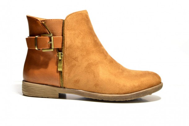 Botín plano antelina camel-1