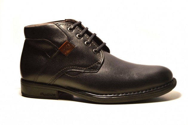 Botines Fluchos atados piel negro-1