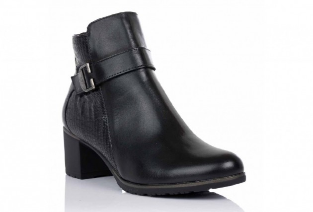 Botines Pitillos 1036 piel tacón negro-1