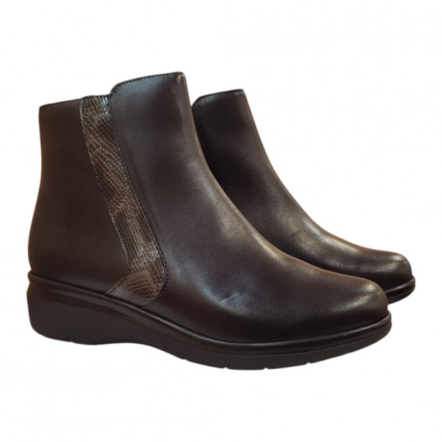 Botines Pitillos negros con cremallera para mujer-1