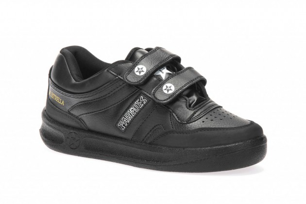 Deportivo Paredes velcro piel negro-1