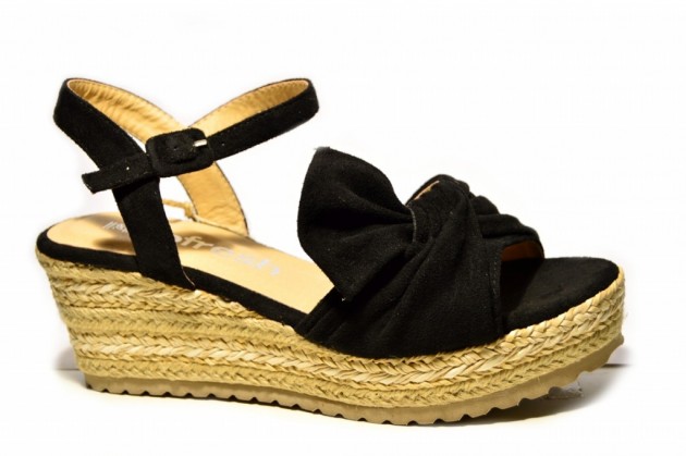 Sandalia cuña yute Refresh 69531 negro-1