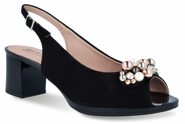Sandalia elegante Pitillos piel negro-1
