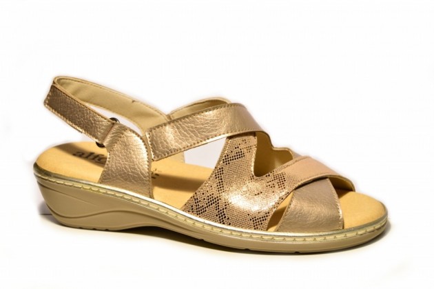 Sandalia piel velcro taupe-1