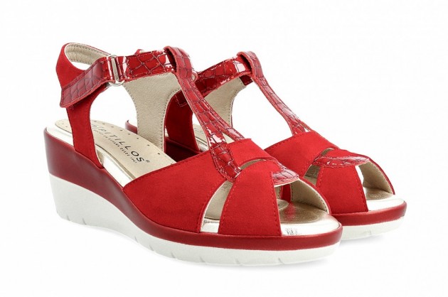 Sandalia Pitillos piel 6032 rojo-1