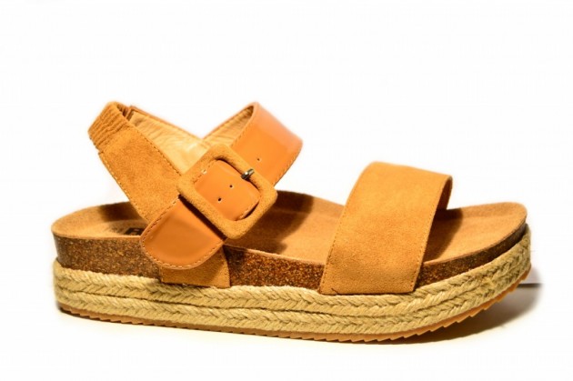 Sandalia plana bio Refresh camel-1