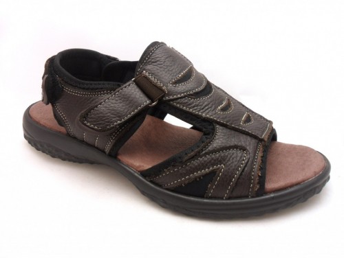 Sandalia Velcro 12352 Piel Marrón -1