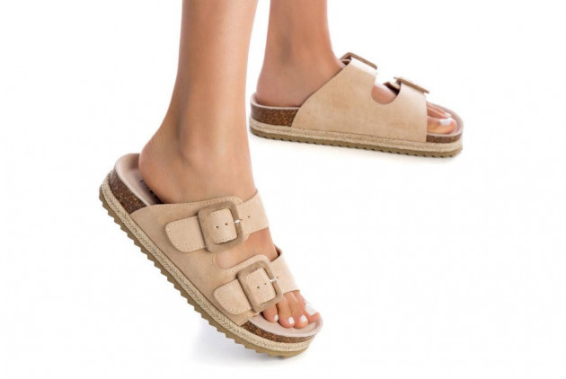 Sandalias hebillas Refresh bio beige-1
