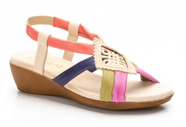 Sandalias piel tiras multi-1