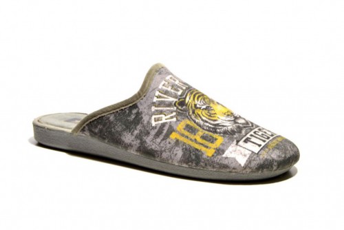 Zapatilla casa destalonada tigre gris -1