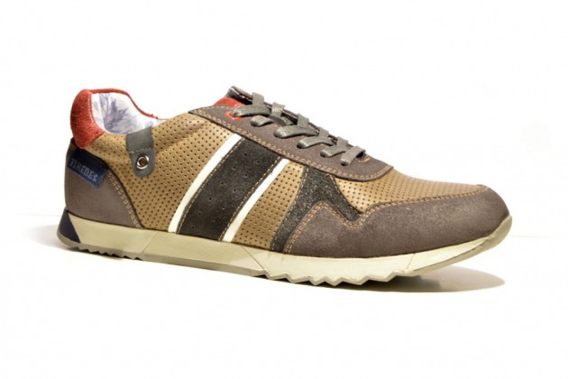 Zapatilla casual Paredes piel gris-1