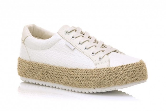 Zapatilla casual plataforma Mustang blanco-1