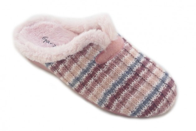 Zapatillas casa Garzón punto rosa-1