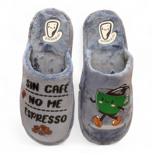 Zapatillas casa graciosas 'sin cafe no me espresso'-1