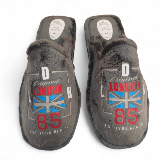 Zapatillas casa hombre London grises originales y ecónomicas-1
