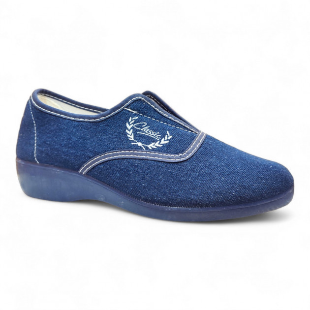 Zapatillas classic aerobic azul elástico lona-1