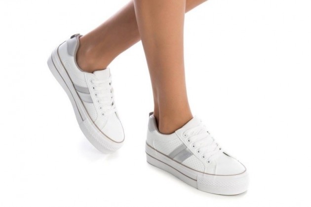 Zapatillas deportivas Refresh plataforma alta blancas-1