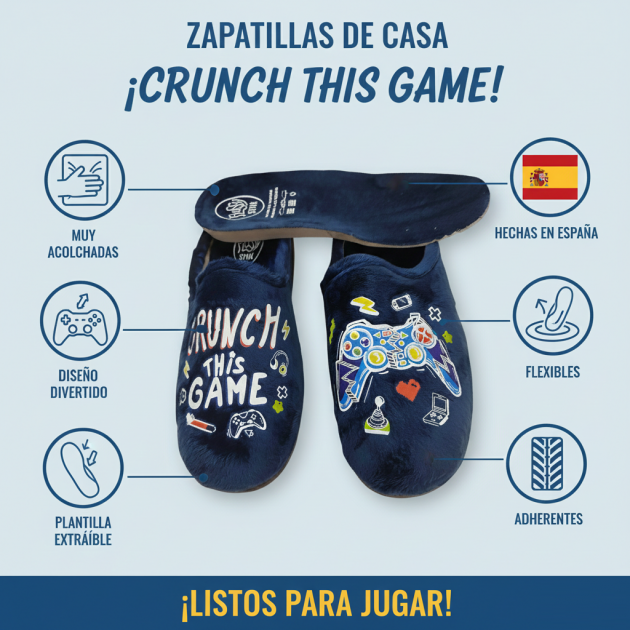 Zapatillas divertidas de chico con mando Play plantilla viscoelástica-1