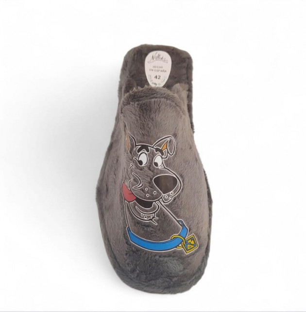 Zapatillas divertidas para casa en gris baratas-1