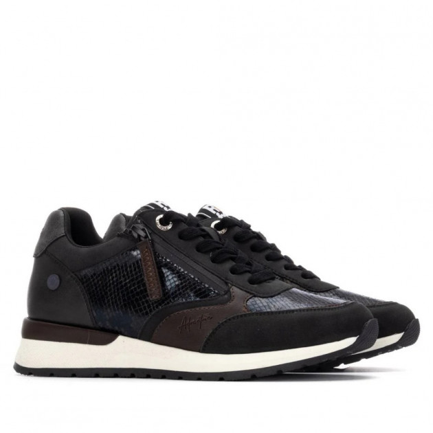 Zapatillas negras de mujer refresh con cremallera-1