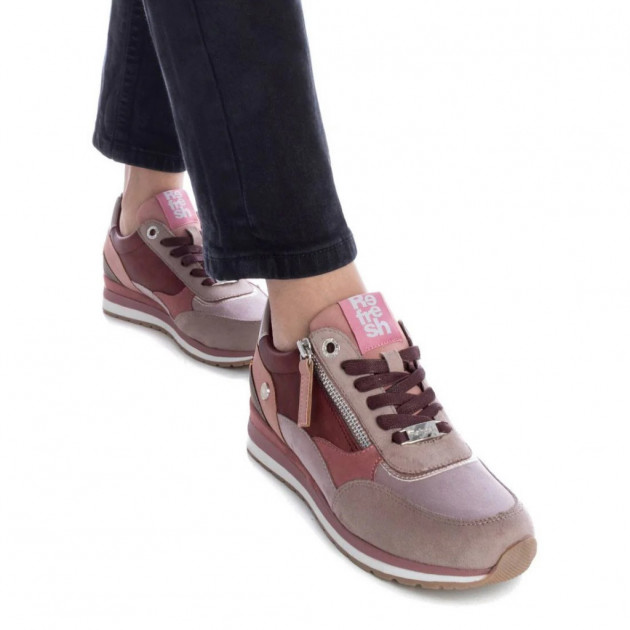 Zapatillas nude - burdeos Refresh mujer cremallera -1