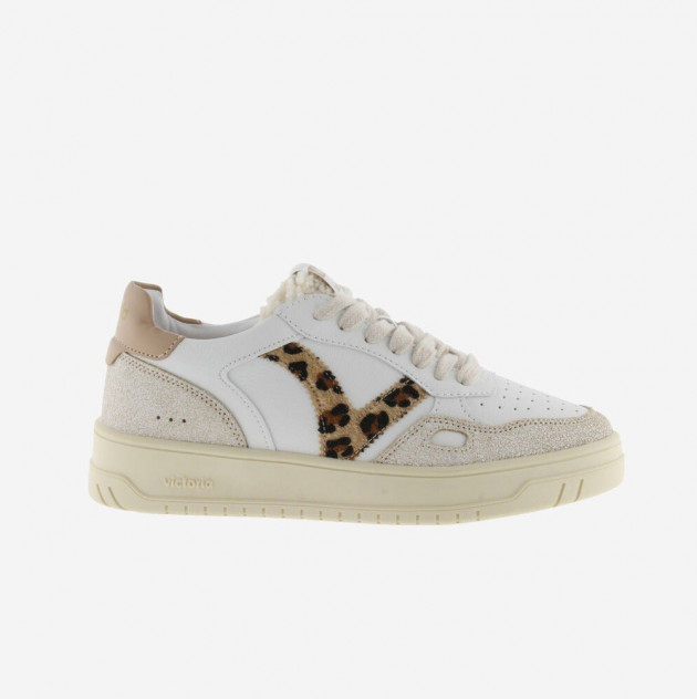 Zapatillas Victoria blancas V Leopardo otoño/invierno lengueta borreguillo-1