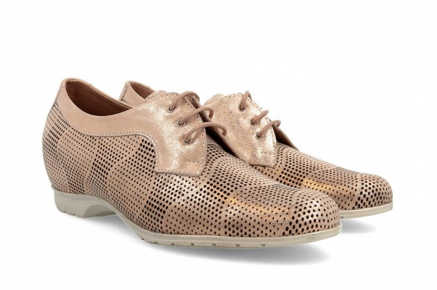 Zapato atado cuña oculta Pitillos 3003 nude-1