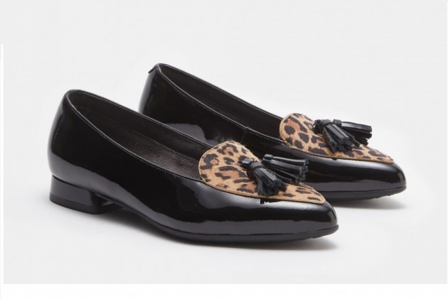 Zapato borlas Pitillos piel negro leopardo-1