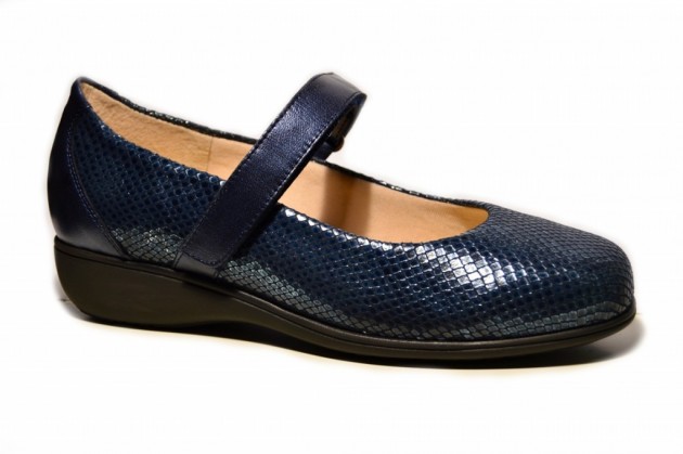 Zapato mercedes Doctor Cutillas licra piel azul pacifico-1