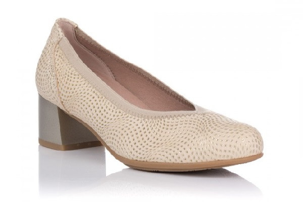 Zapatos corte salón Pitillos tacón medio oro-1