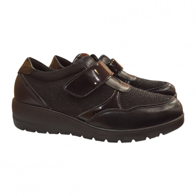 Zapatos Doctor Cutillas invierno con velcro negros económicos-1