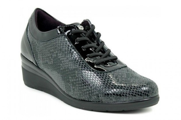 Zapatos Pitillos 1025 piel licra negro-1