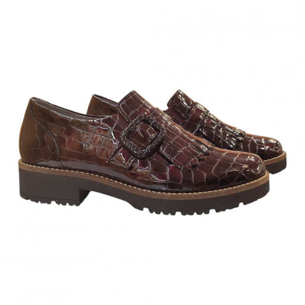 Zapatos Pitillos burdeos mujer con textura coco-1